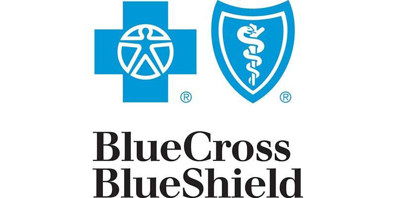 A blue cross and blue shield logo on a white background.