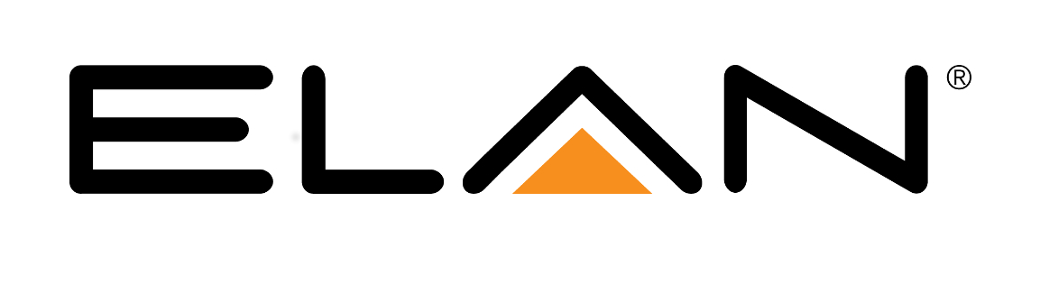 A black and orange elan logo on a white background