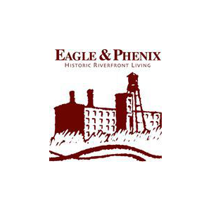 The logo for eagle & phenix historic riverfront living