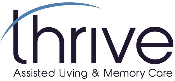 The logo for thrive assisted living and memory care.