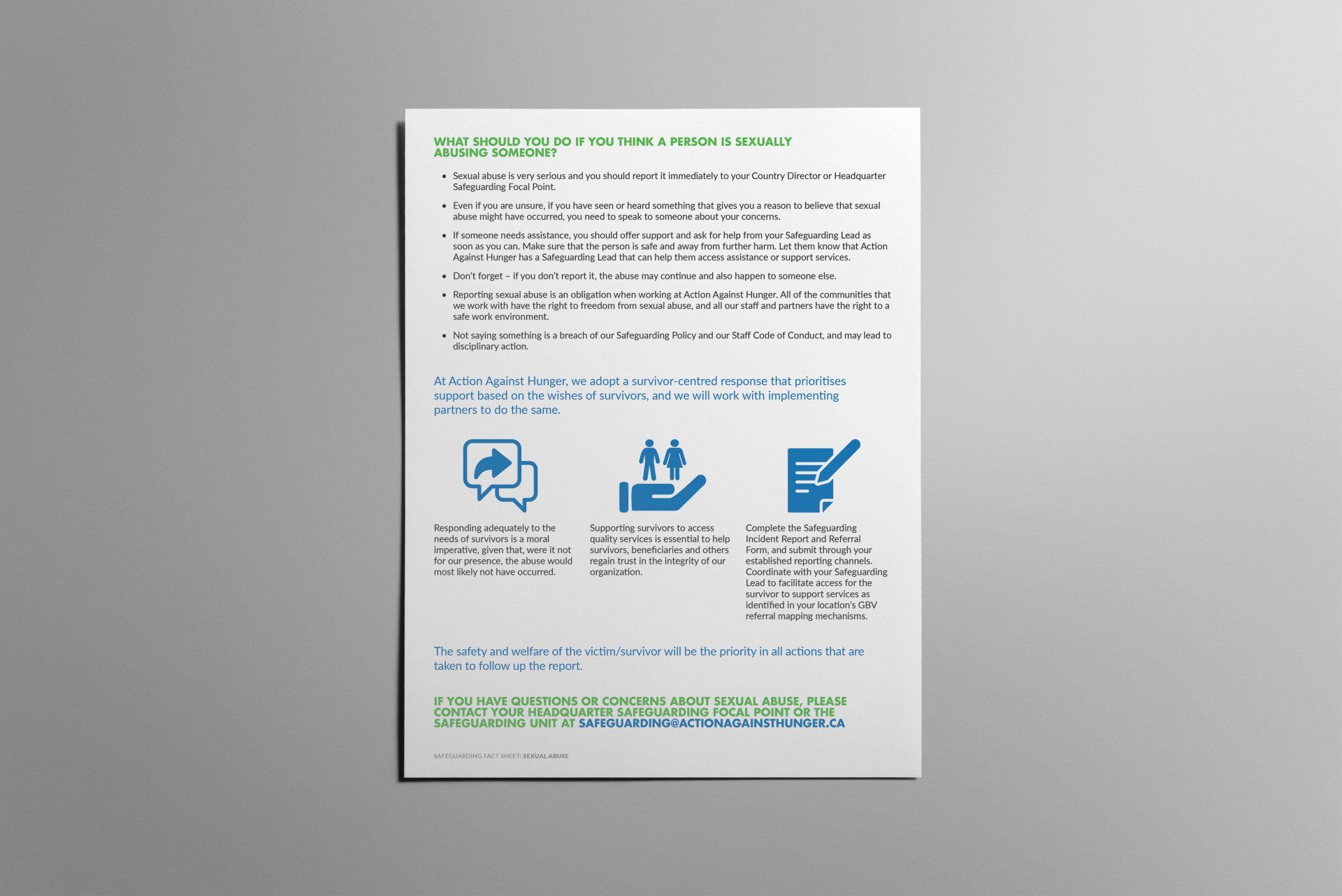 Safeguarding Fact Sheet, Sexual Abuse