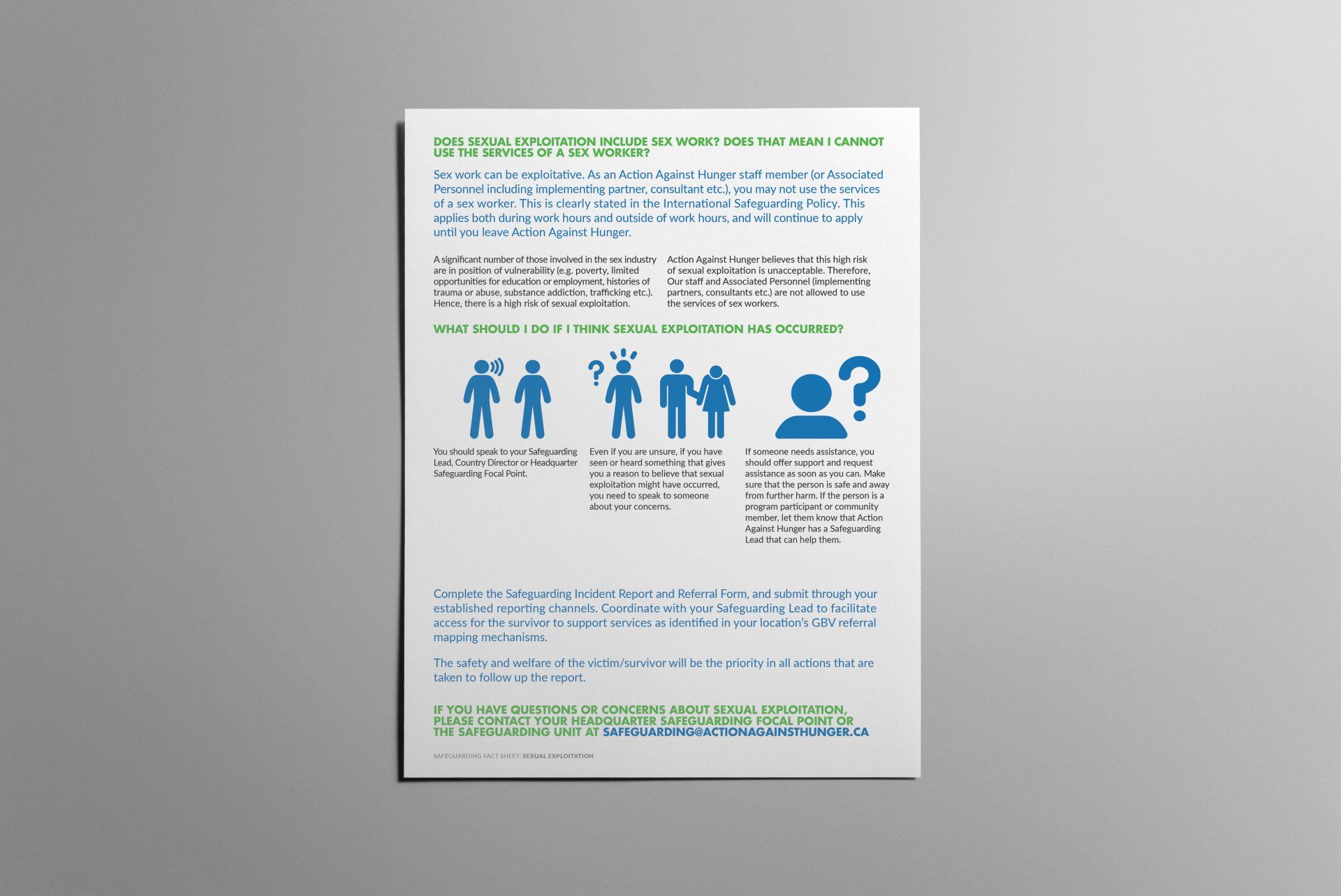 Safeguarding Fact Sheet, Sexual Exploitation