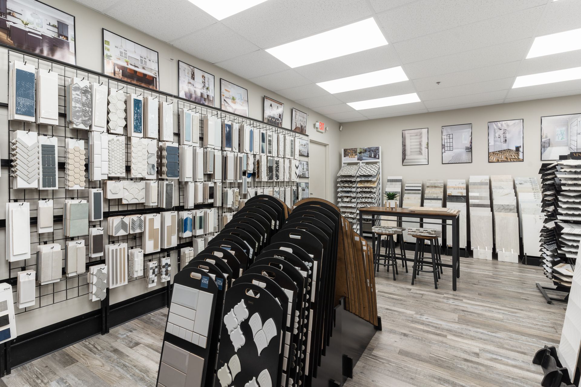 A large room filled with lots of different types of tiles.