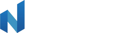 A blue and white logo for NextGen Design & Build.