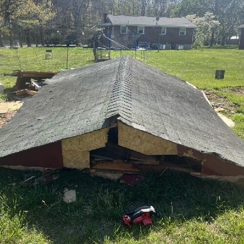 before shed removal - barker's junk removal & hauling