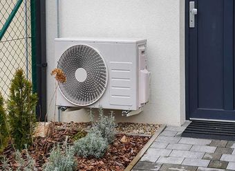Modern house with heat pump