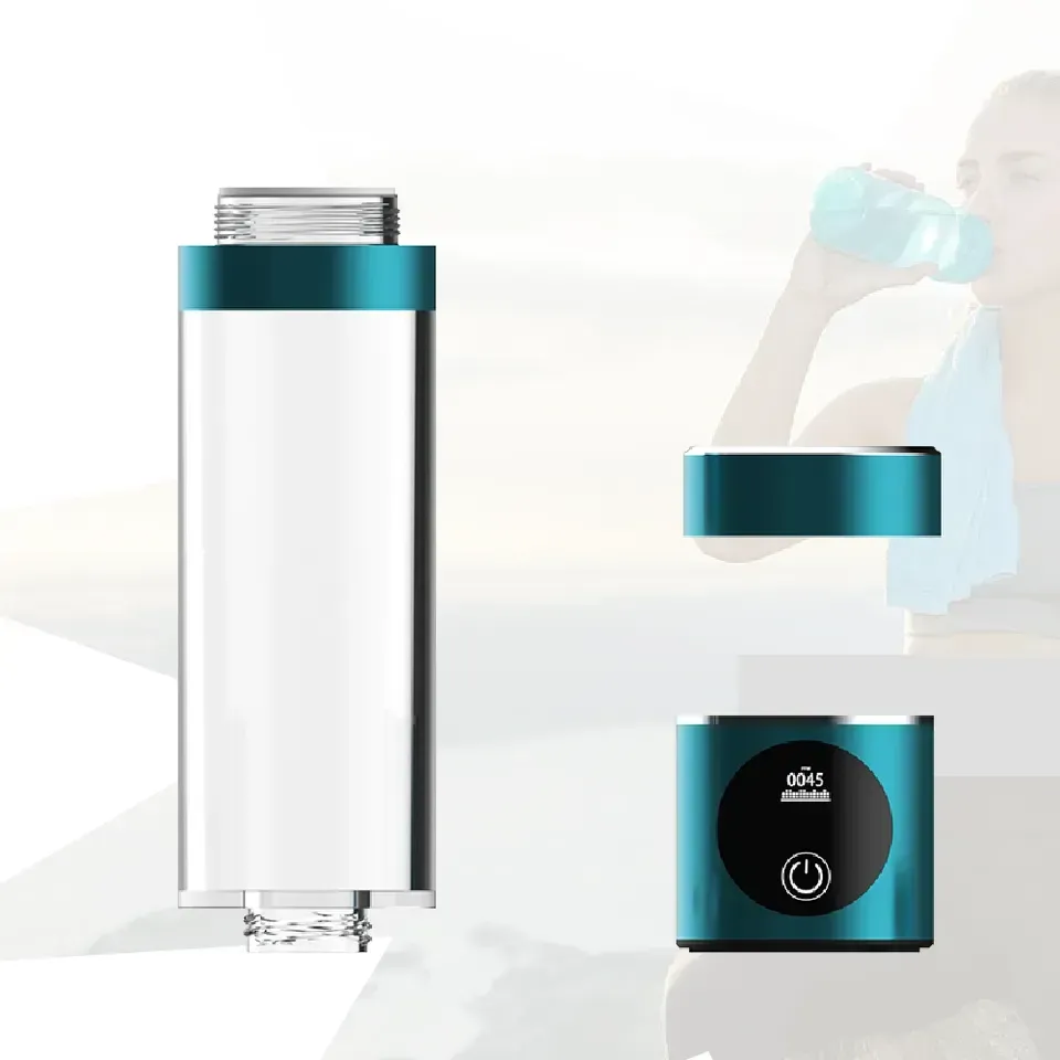 Smart transparent alkaline water ionizer bottle, custom 260ml 1000ppb hydrogen water bottle