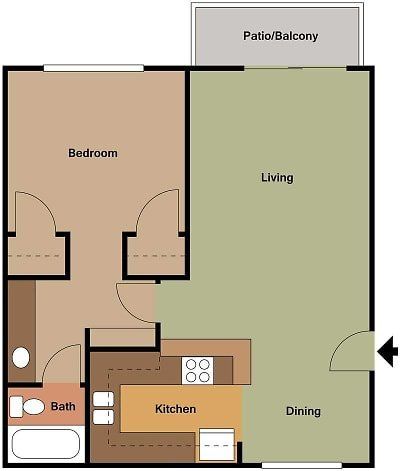 1 Bed | 1 Bath Floorplan