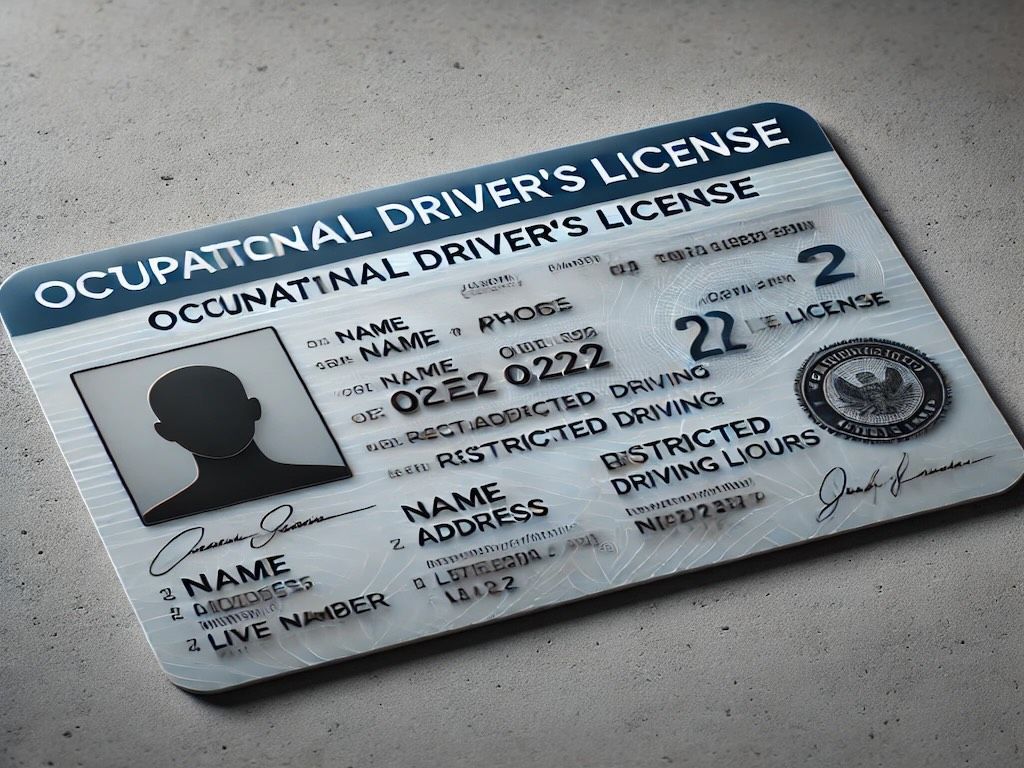 An occupational driver 's license with the number 2 on it