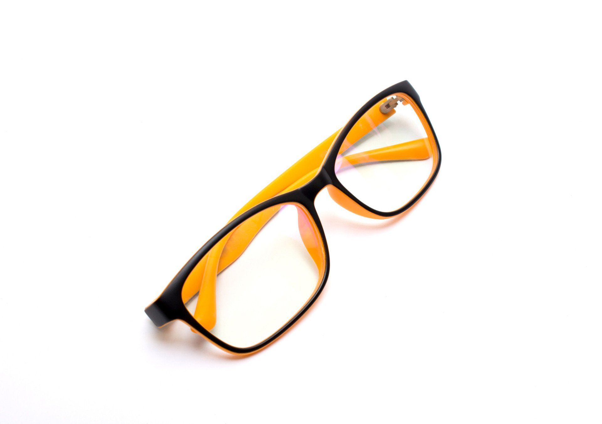 black and yellow eyeglasses