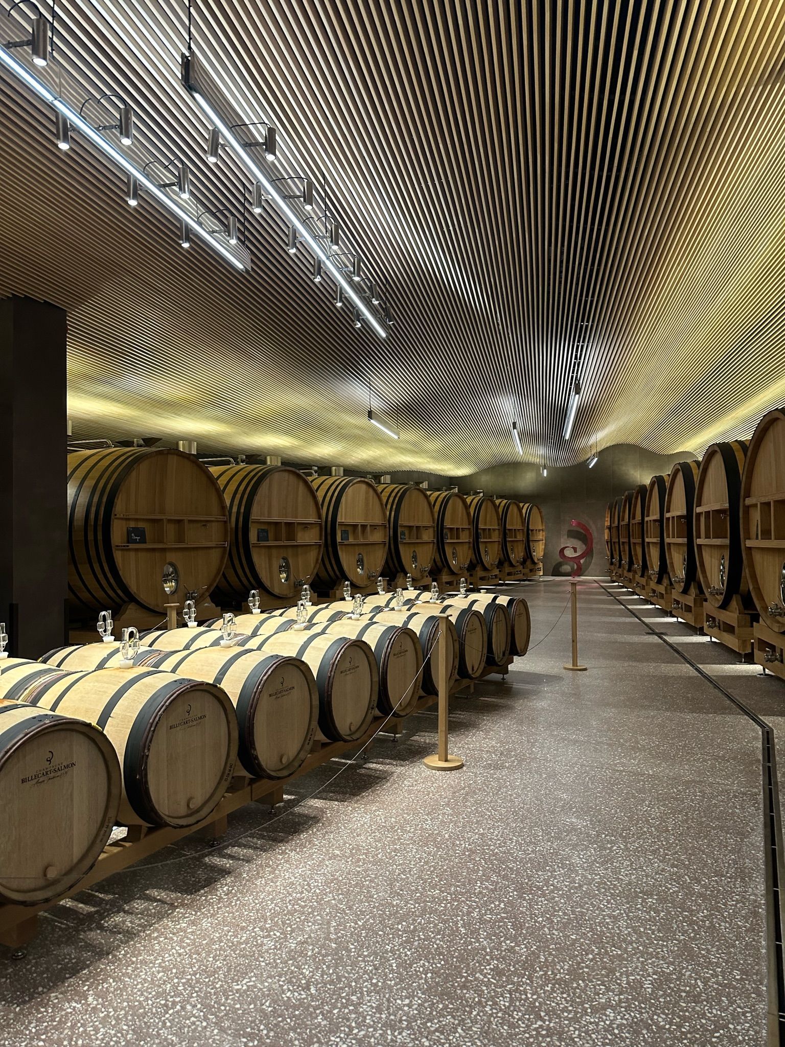 a champagne cellar in Champagne, France.