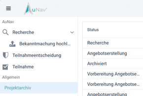 AuNav - der Ausschreibungsnavigator Ansicht 2