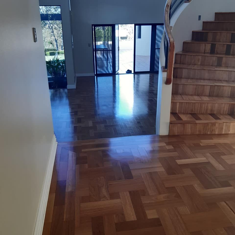 Hardwood Floor in Herringbone Pattern — The Good Wood Polished Timber Floors in Highfields, QLD