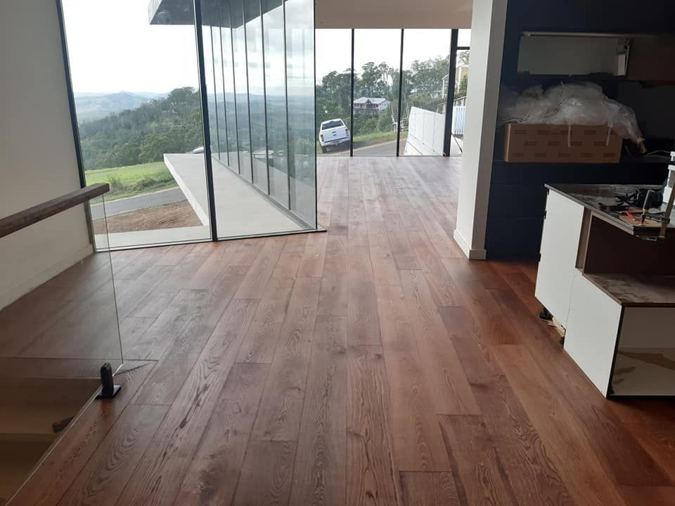 Wooden Floor in a Modern House — The Good Wood Polished Timber Floors in Highfields, QLD