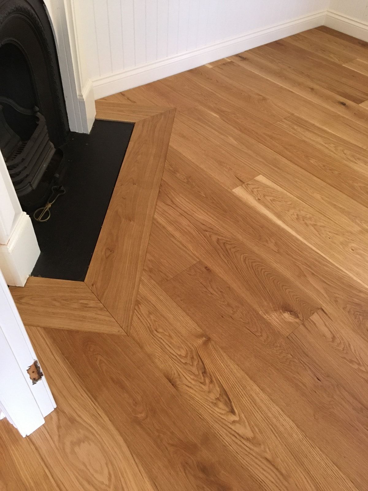 Wooden Parquet Floor With Angled Border — The Good Wood Polished Timber Floors in Highfields, QLD