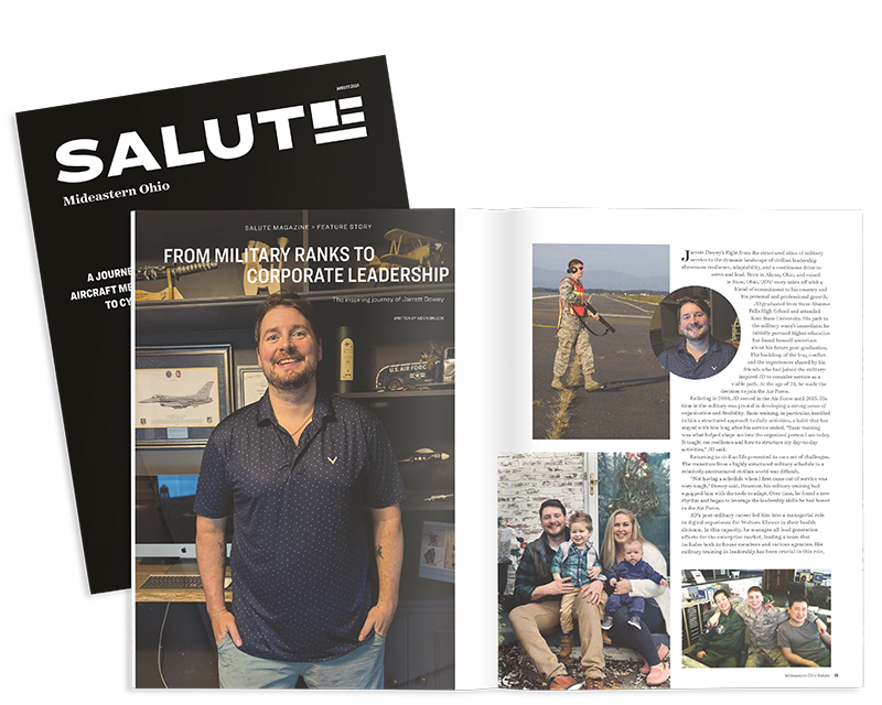 Magazine cover and open spread titled 