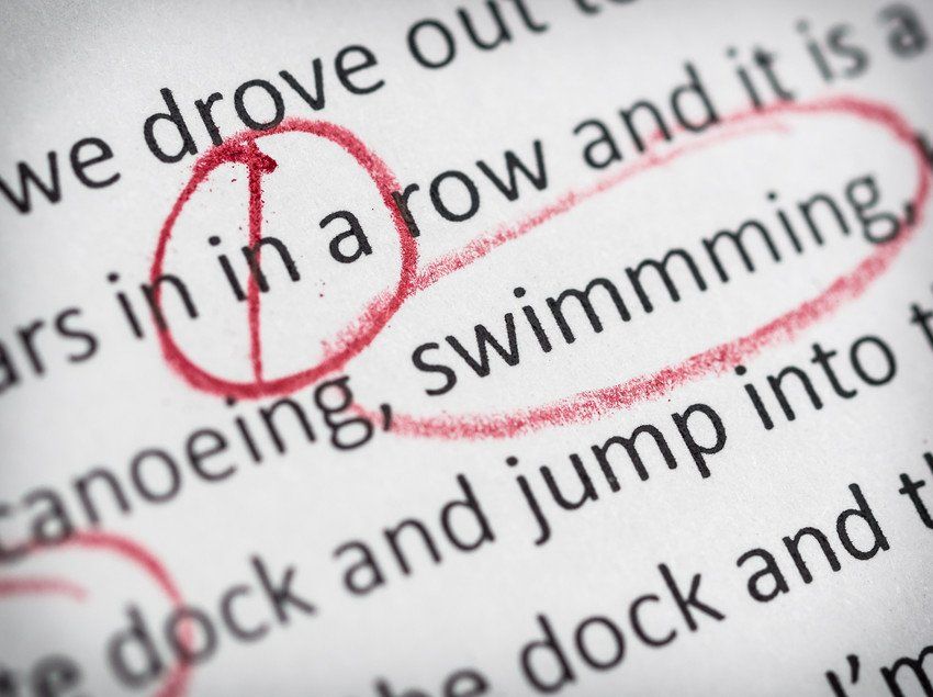 Circled spelling mistakes