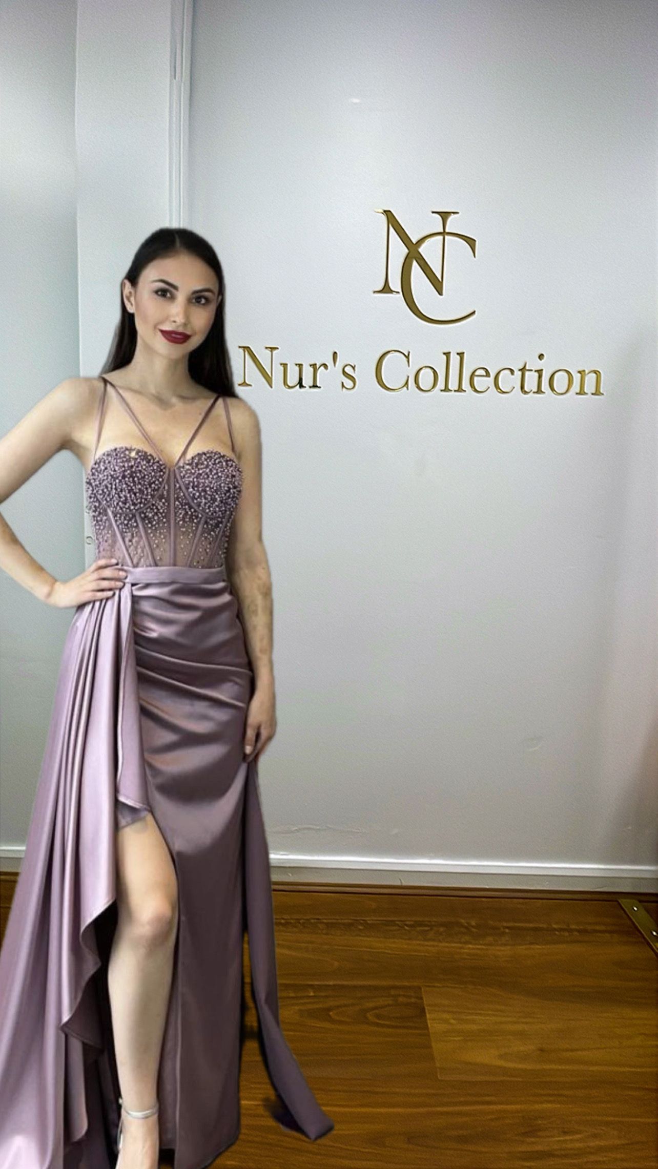 A Woman Is Wearing A Purple Satin Dress — Nur's Collection In Rockdale, NSW