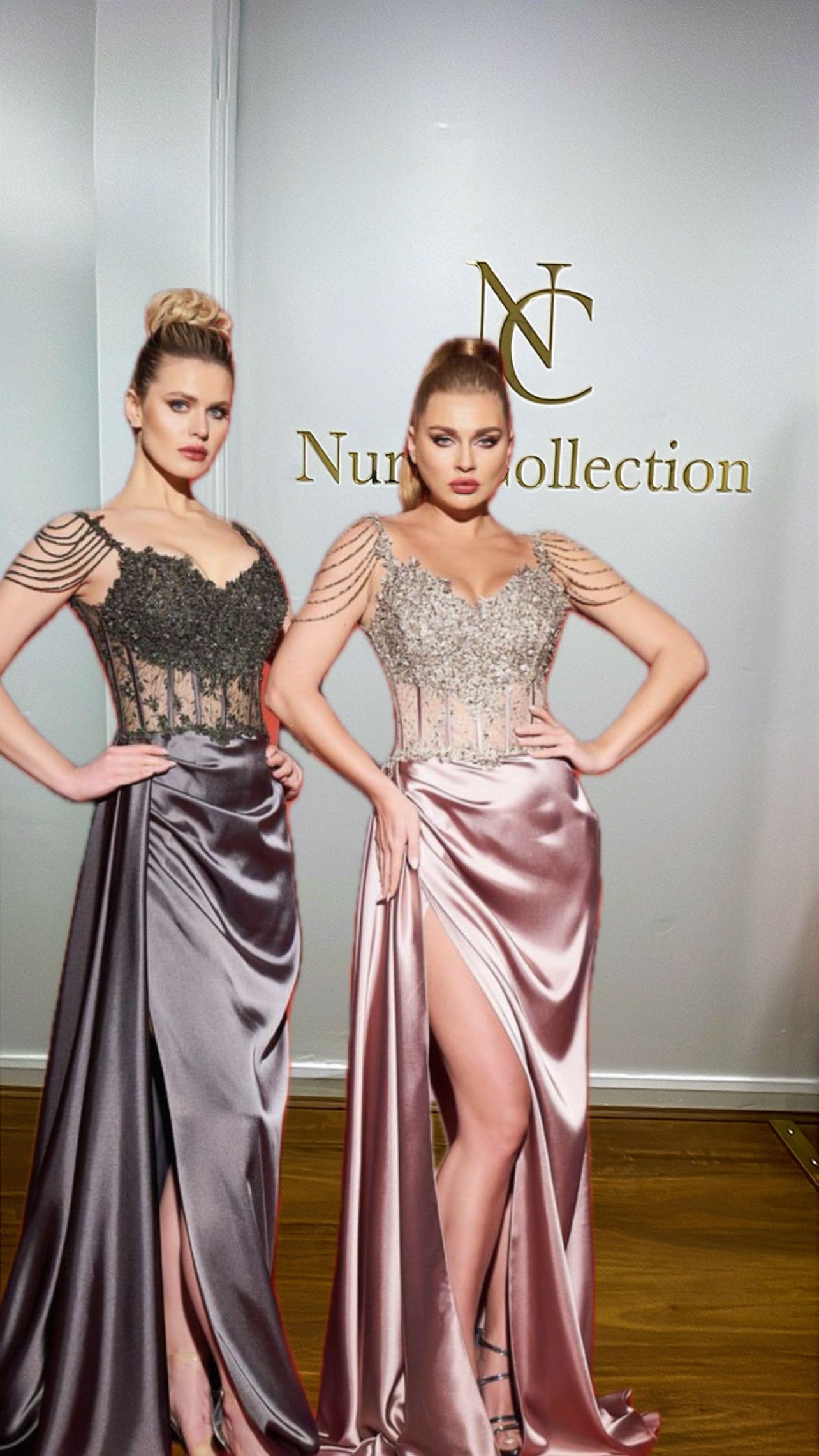 Two Women Are Standing Next to Each Other Wearing Long Dresses β Nur's Collection In Rockdale, NSW