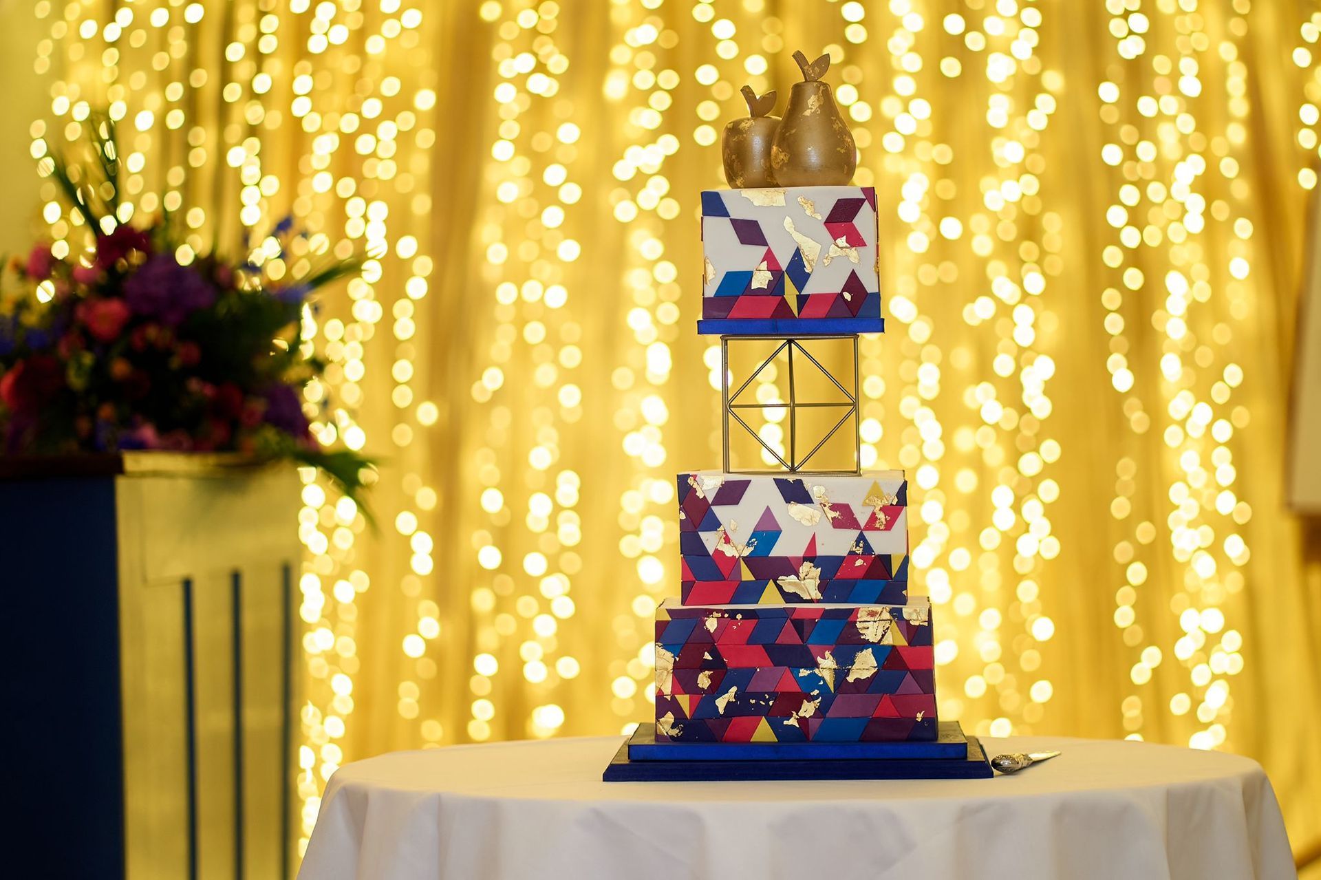 geometric shapes wedding cake