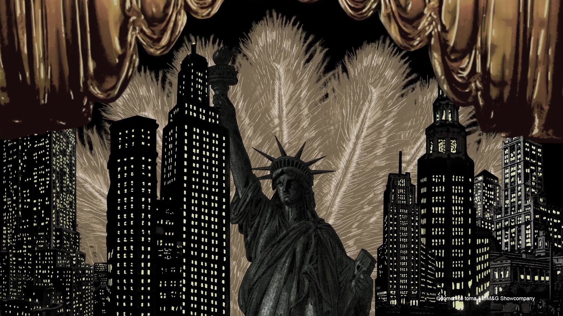 GLANZ AUF DEM VULKAN - Videoanimationen von Domenico Toma - Eine Show über die 20er Jahre an diversen Orten wie Berlin oder New York.