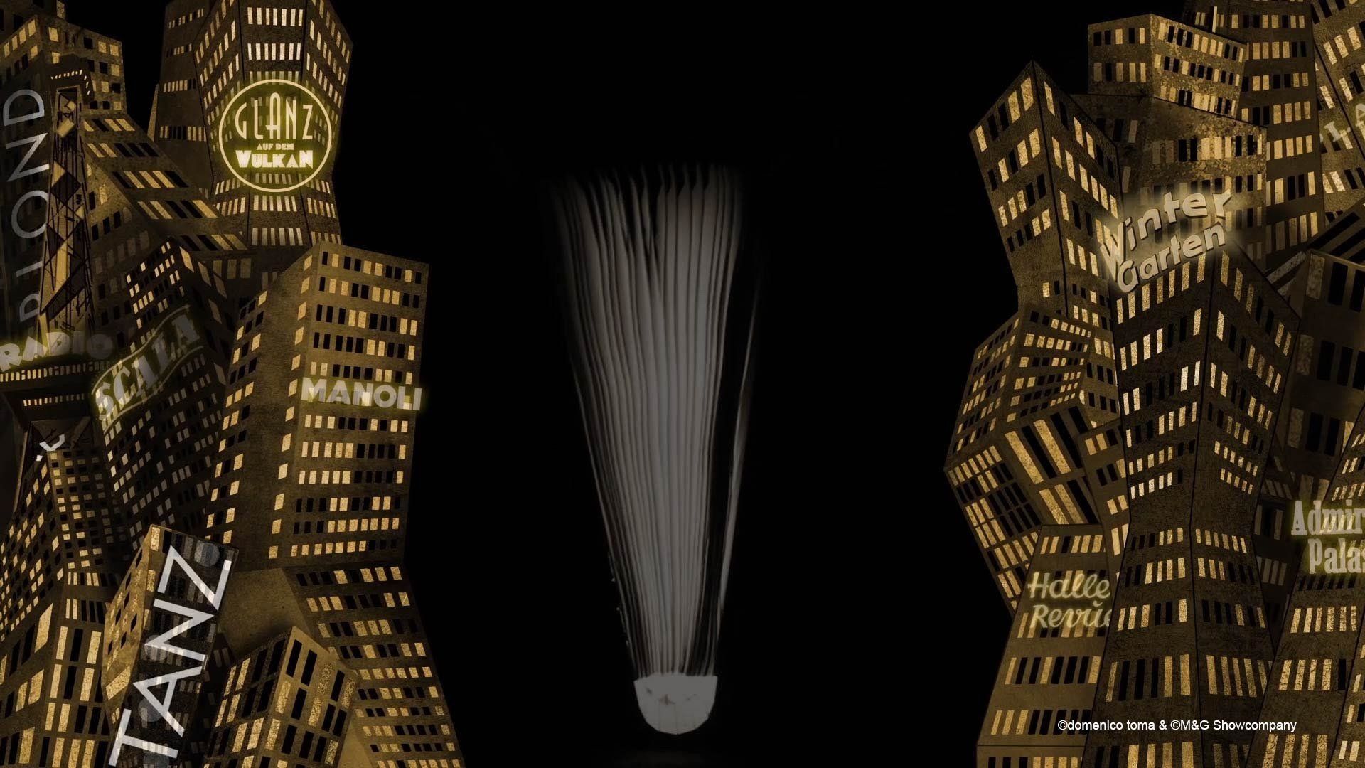 GLANZ AUF DEM VULKAN - Videoanimationen von Domenico Toma - Eine Show über die 20er Jahre an diversen Orten wie Berlin oder New York.