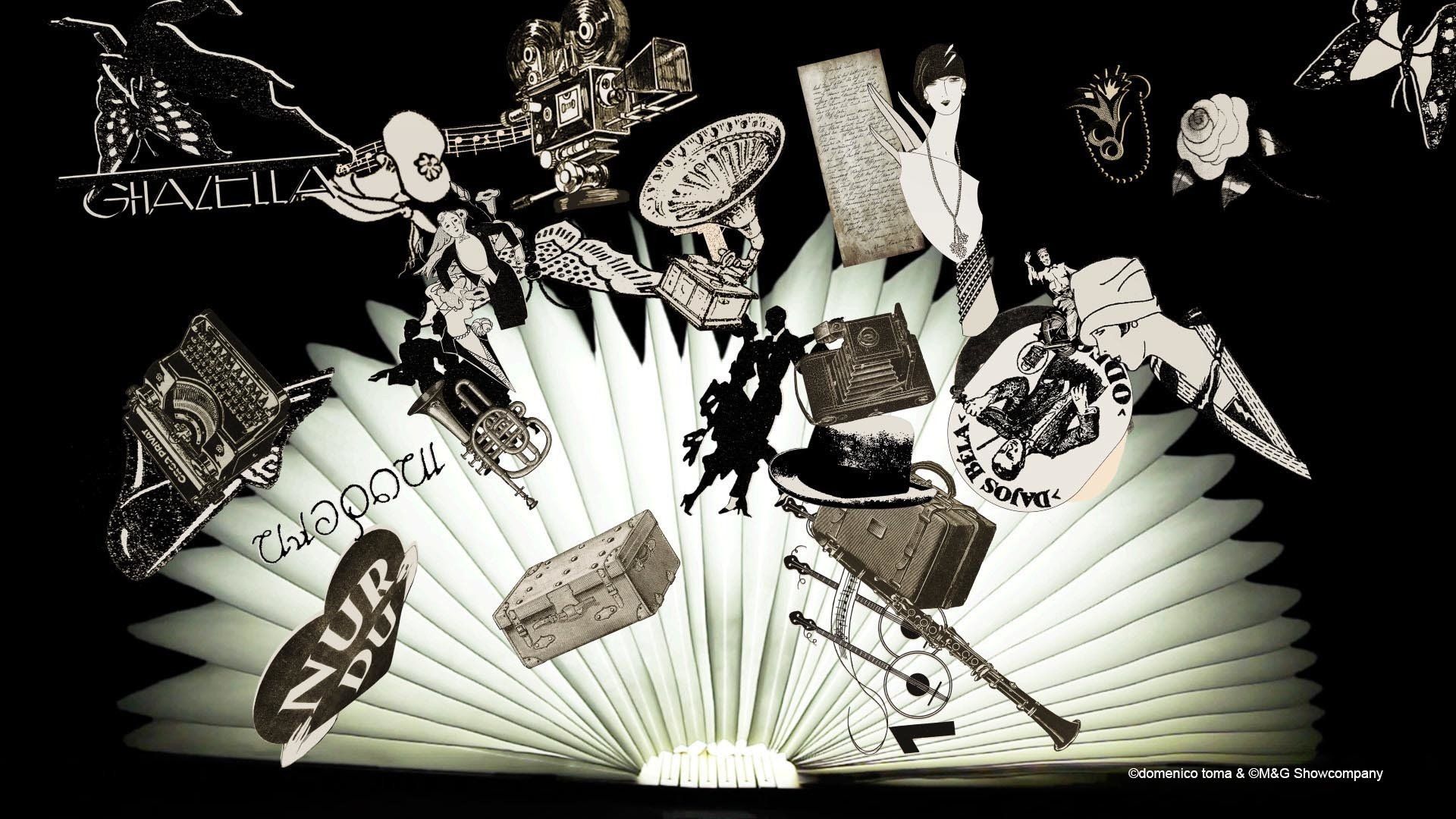 GLANZ AUF DEM VULKAN - Videoanimationen von Domenico Toma - Eine Show über die 20er Jahre an diversen Orten wie Berlin oder New York.