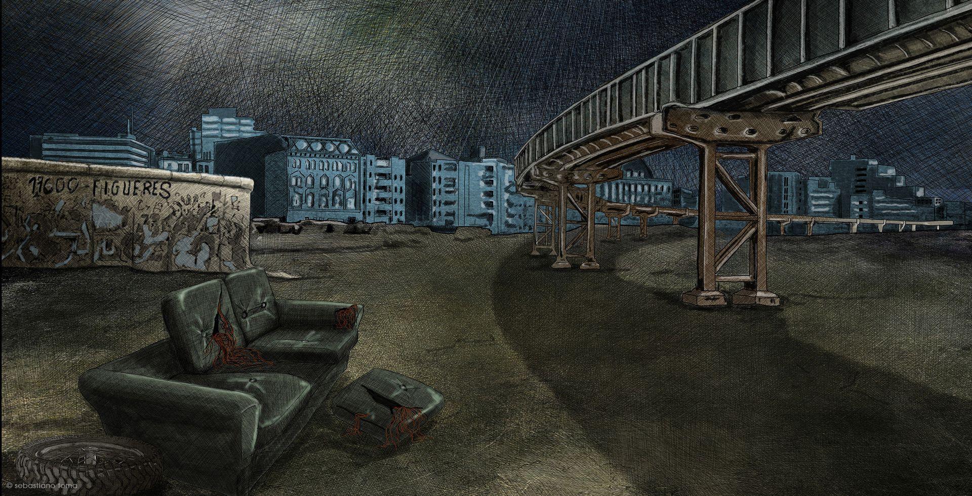 himmel-über-berlin, Les Ailes du désir d'Othman Louati, dessin ©Sebastiano Toma