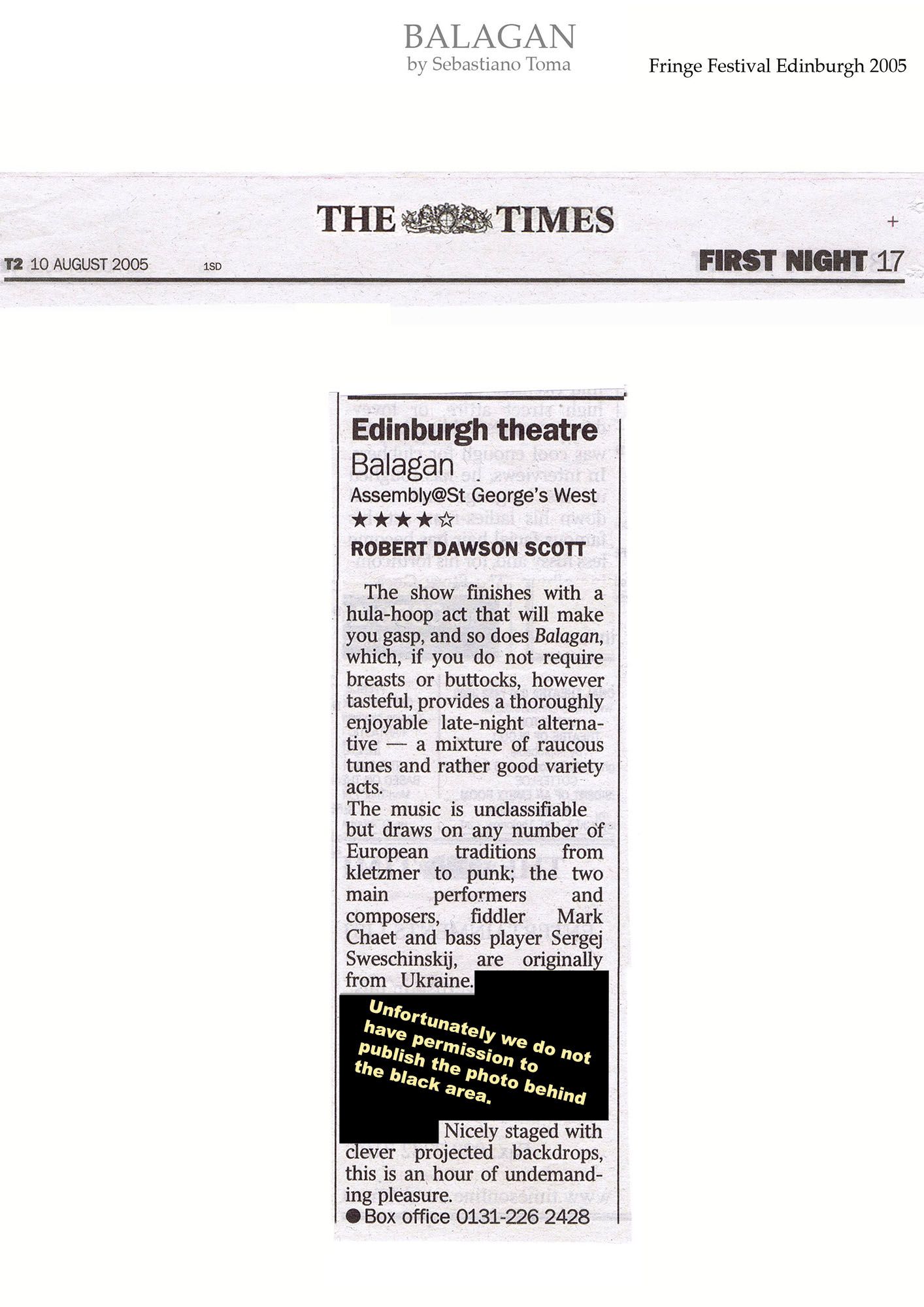 Sebastiano Toma, Balagan, Zeitgenössicher Zircus, Contemporary Circus