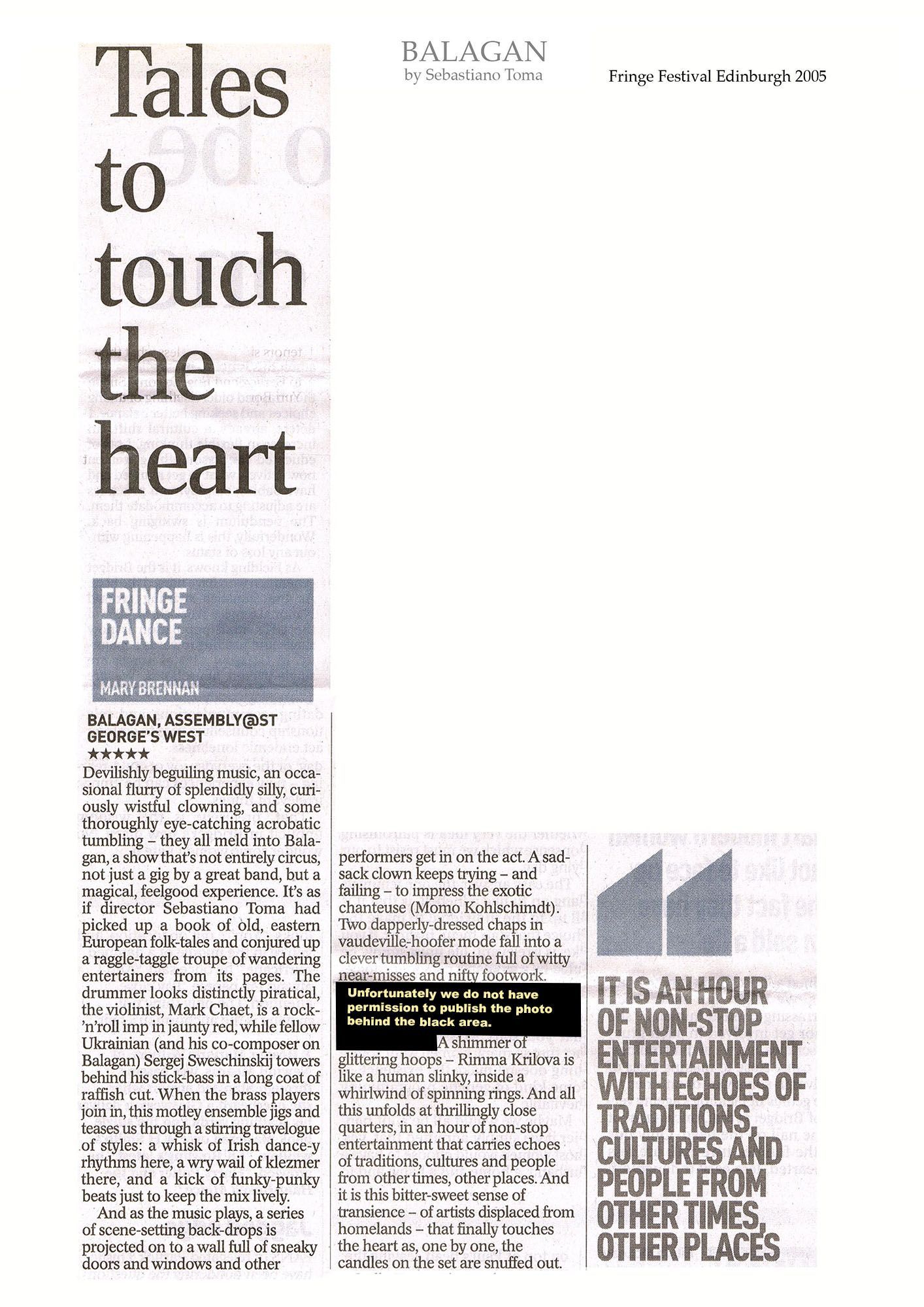 Sebastiano Toma, Balagan, Zeitgenössicher Zircus, Contemporary Circus