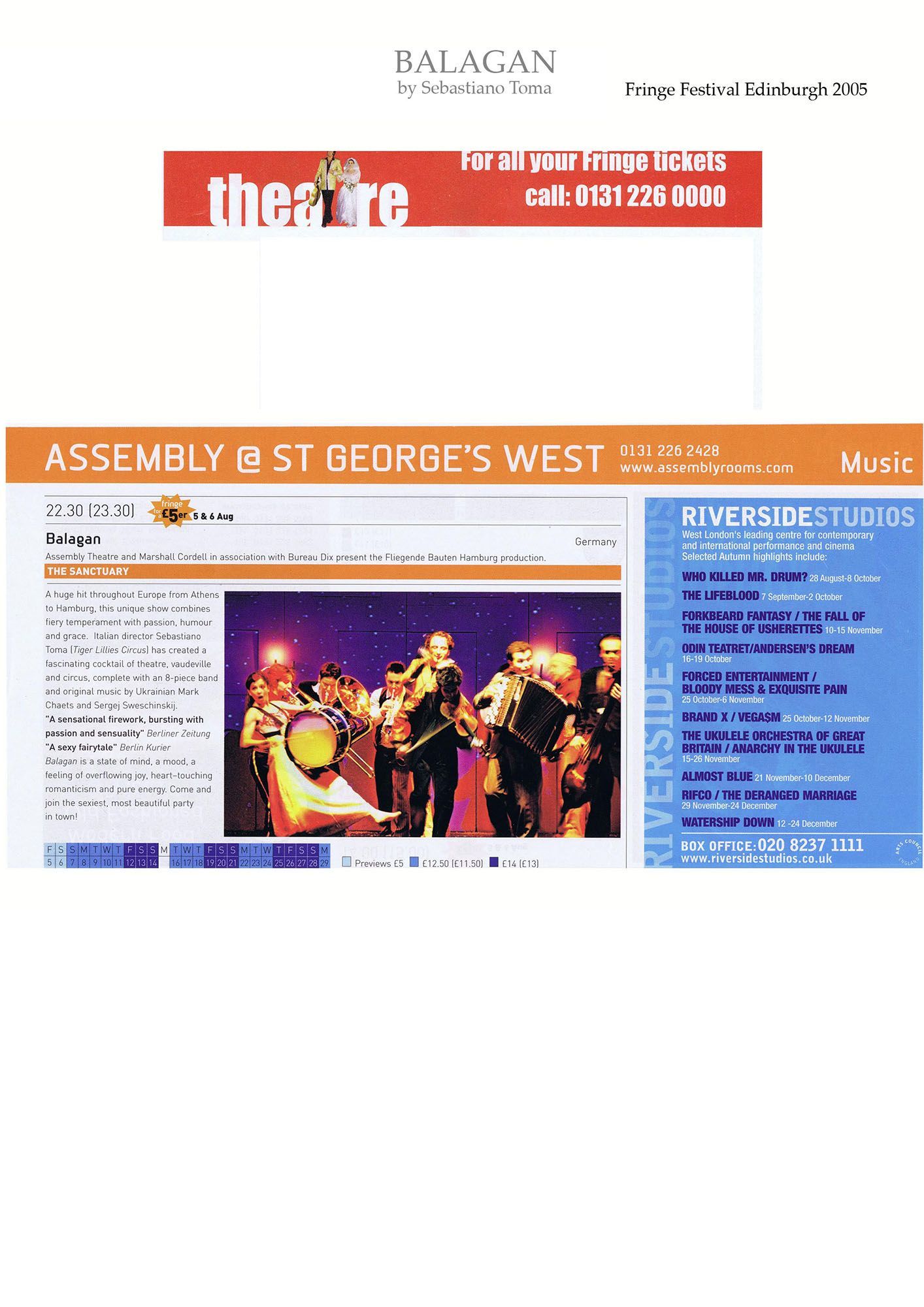 Sebastiano Toma, Balagan, Zeitgenössicher Zircus, Contemporary Circus