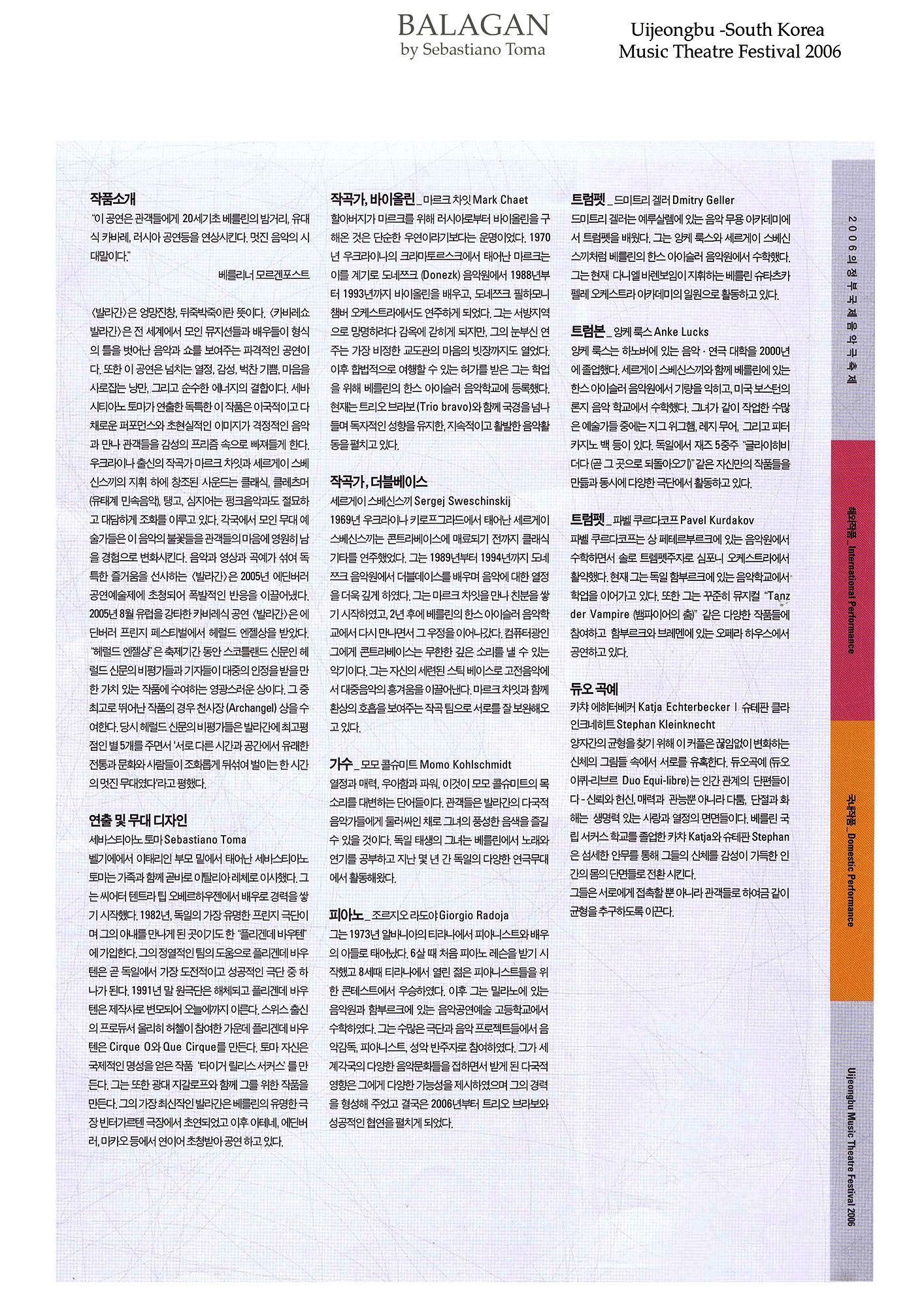 Sebastiano Toma, Balagan, Zeitgenössicher Zircus, Contemporary Circus