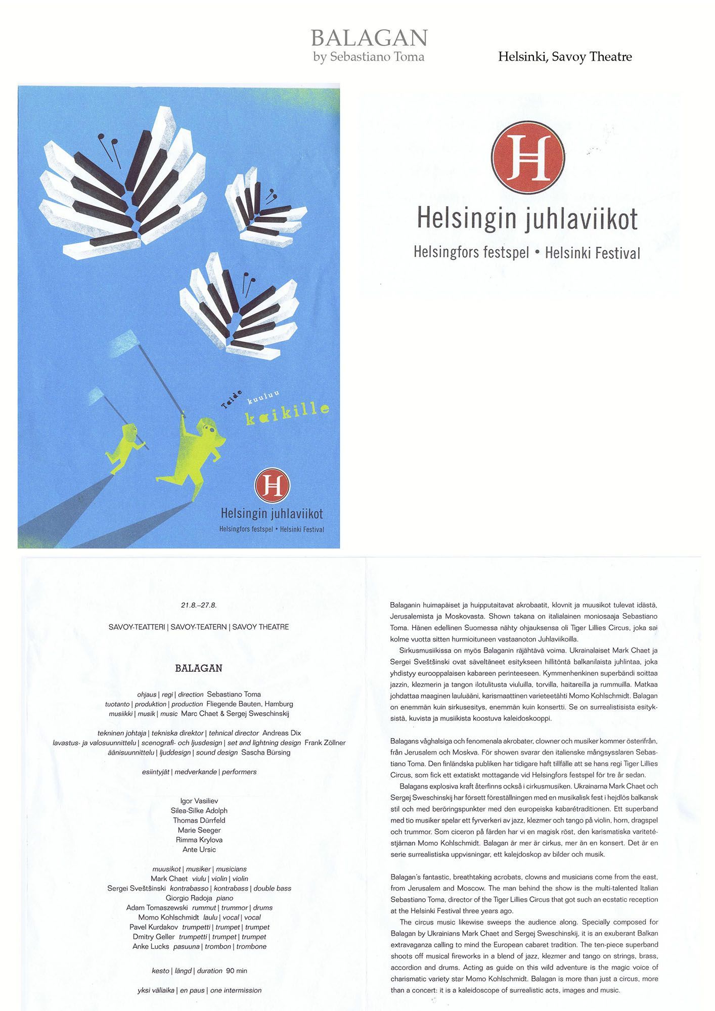 Sebastiano Toma, Balagan, Zeitgenössicher Zircus, Contemporary Circus