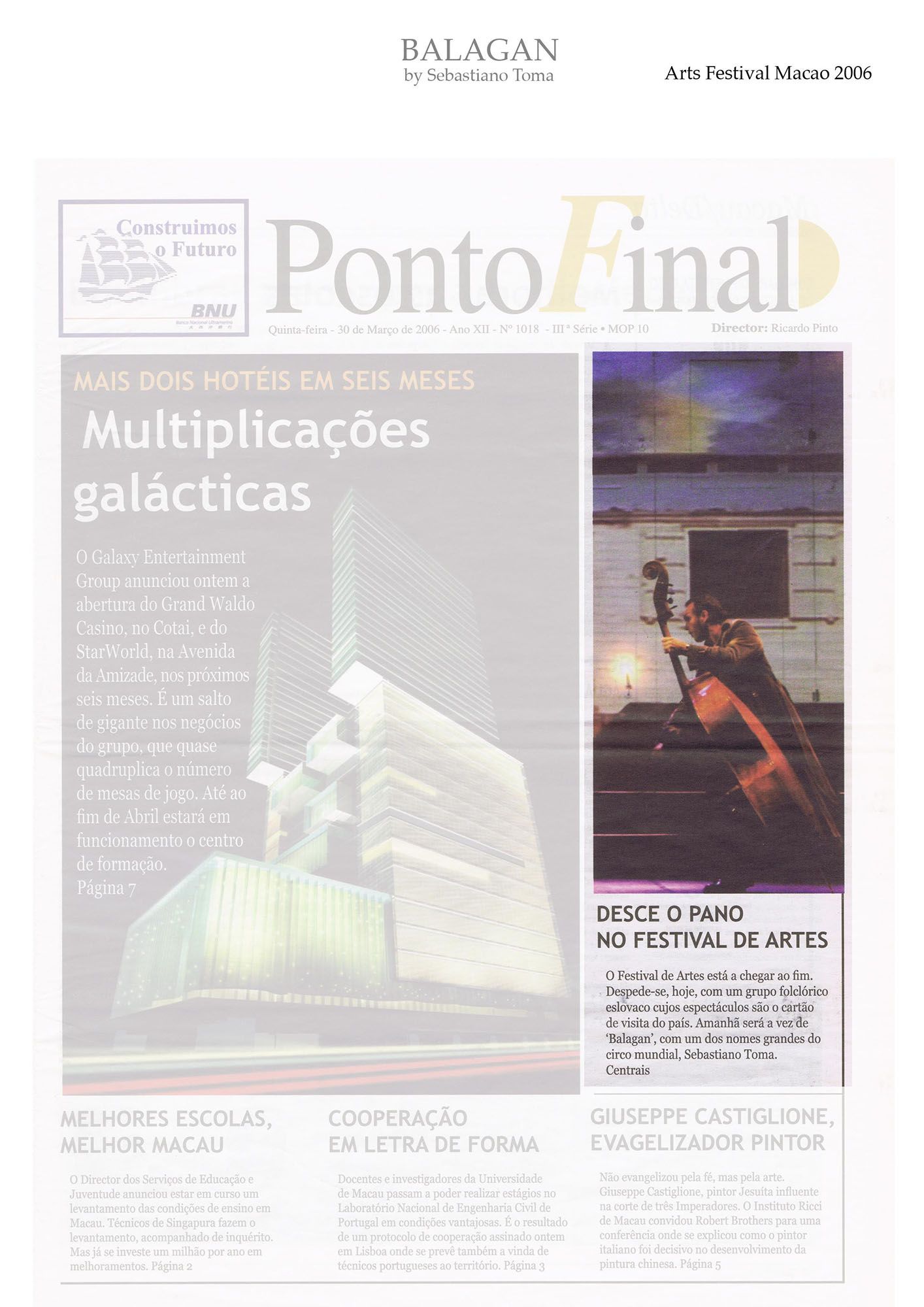 Sebastiano Toma, Balagan, Zeitgenössicher Zircus, Contemporary Circus