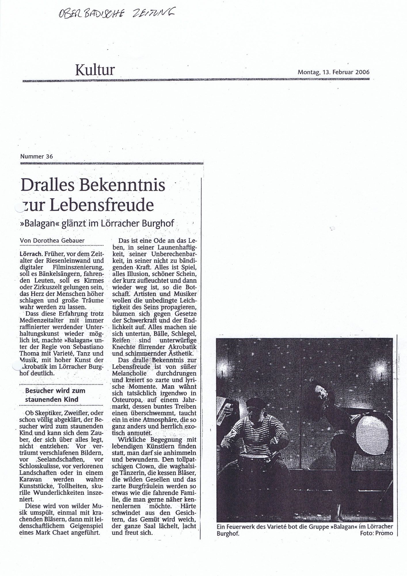 Sebastiano Toma, Balagan, Zeitgenössicher Zircus, Contemporary Circus