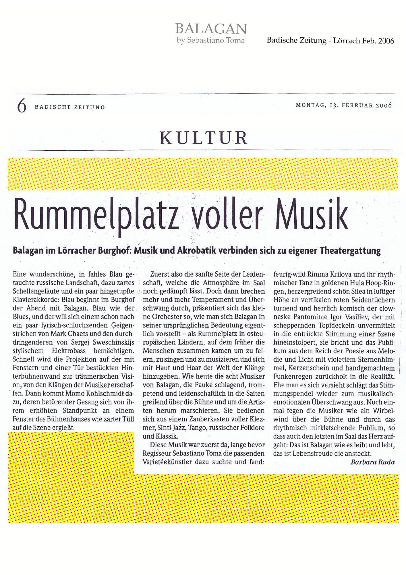 Sebastiano Toma, Balagan, Zeitgenössicher Zircus, Contemporary Circus