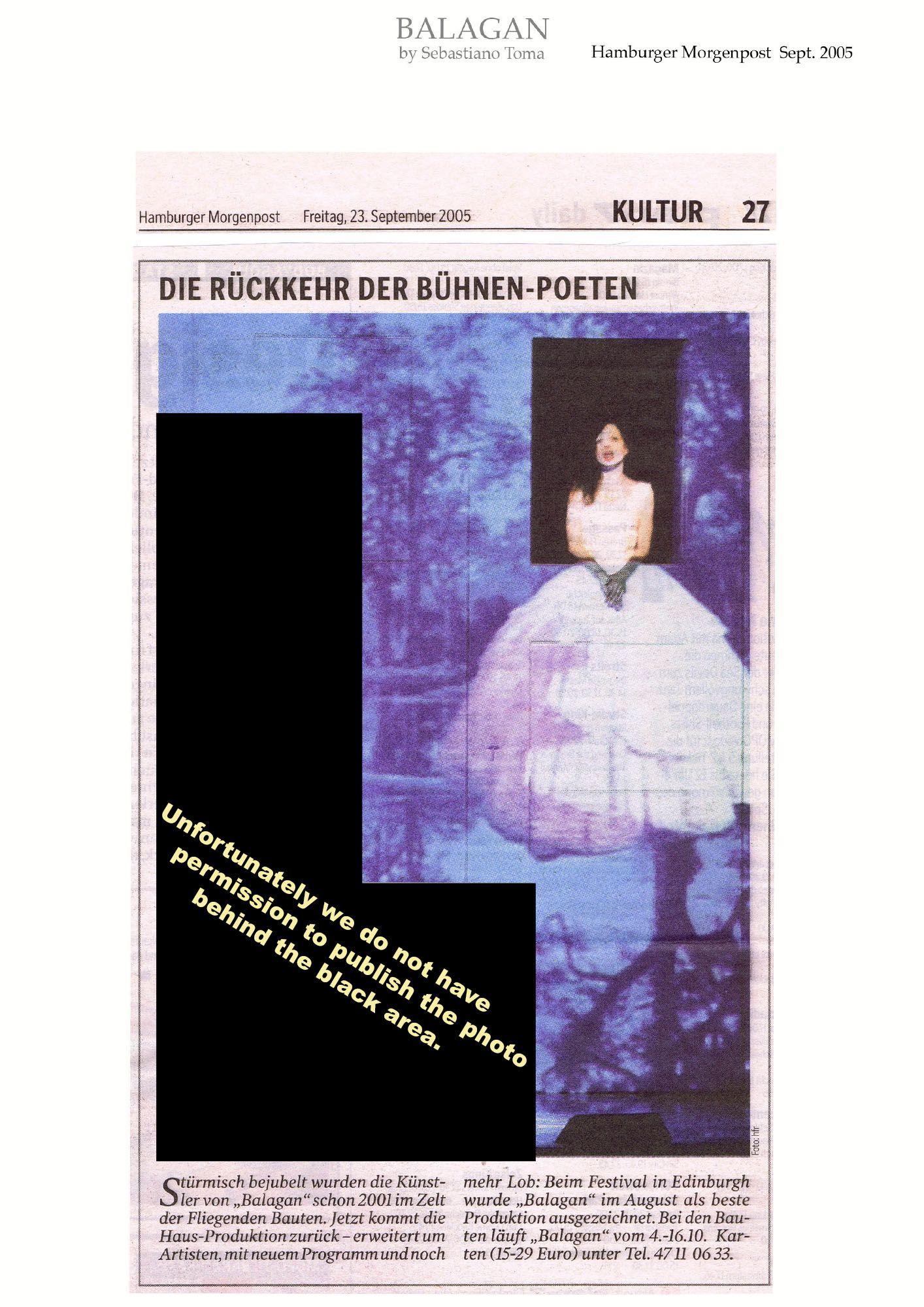 Sebastiano Toma, Balagan, Zeitgenössicher Zircus, Contemporary Circus