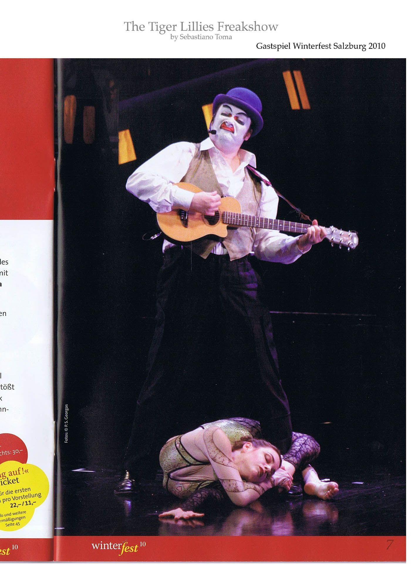 Sebastiano Toma, The Tiger Lillies Freakshow, Press review