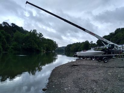 Crane Beside the Lake — Bridgeport, WV — Hogan's Crane Service