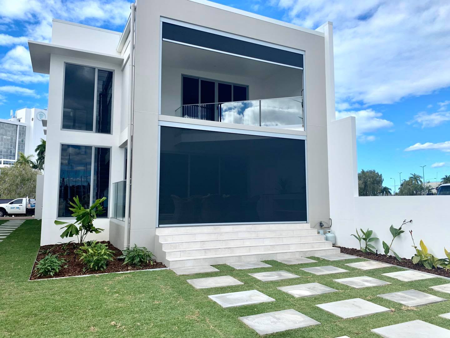 Dark Blue Colour Roller Blinds — Window Coverings in Currajong, QLD