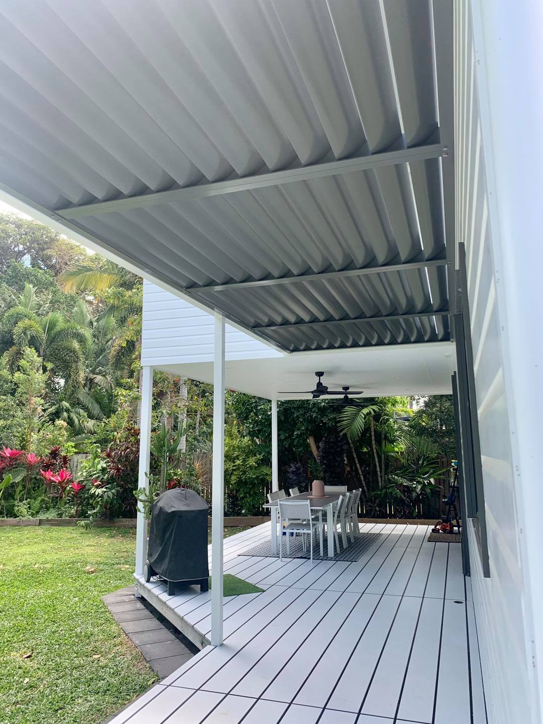Aluminium Awning Over BBQ Area — Window Coverings in Currajong, QLD