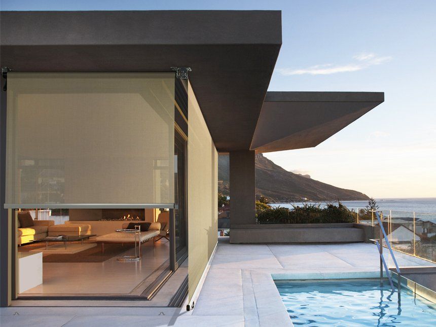 Roll Up Gear Operated Awnings — Window Coverings in Currajong, QLD