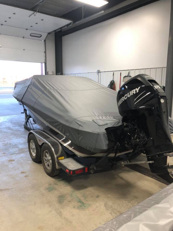 Motorboat With Protection Tarp — Bismarck, ND — Outlaw Tarp Repair