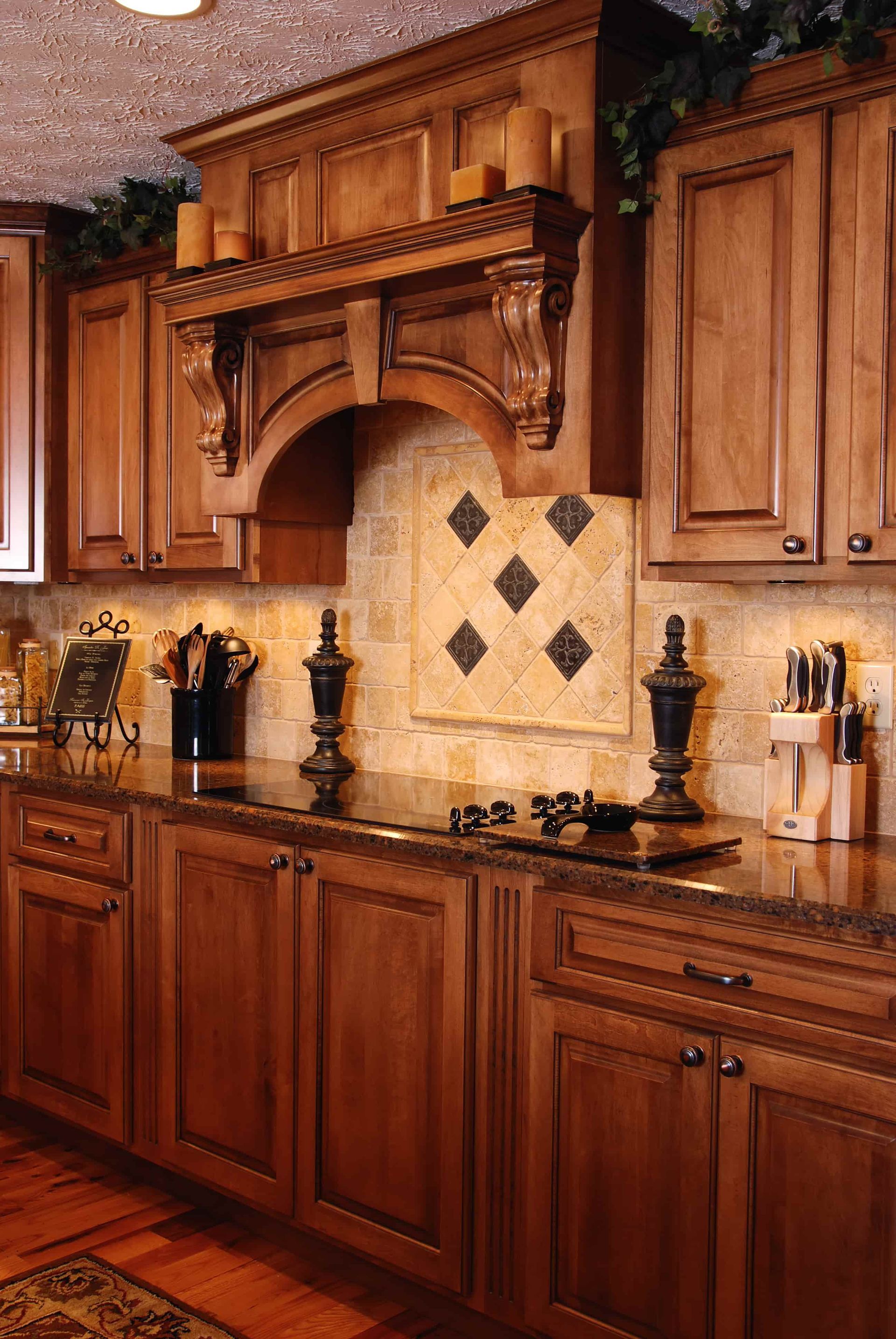 A photo of custom cabinets in a kitchen