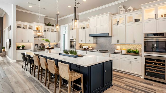 A beautiful, spacious kitchen with custom cabinetry