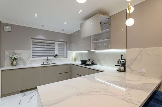 A beautiful, spacious home area with a new island