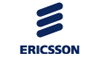 the ericsson logo is shown on a white background .