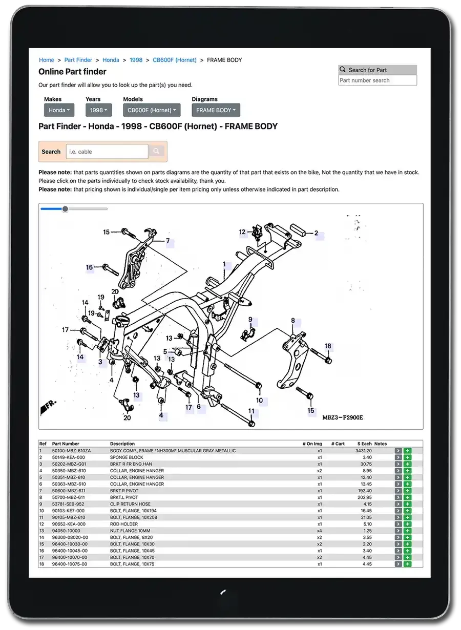 Motorcycle Parts Finder