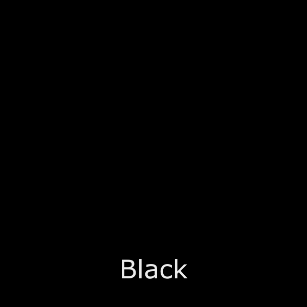 A solid black square with the word