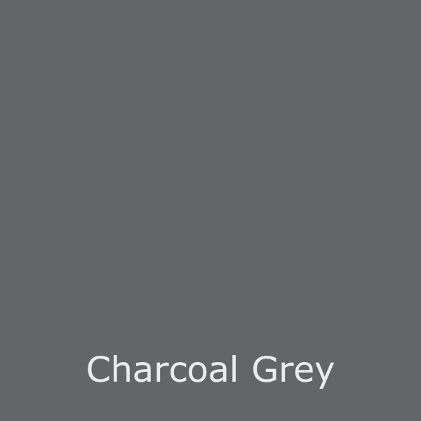 A solid block of charcoal grey color with the text